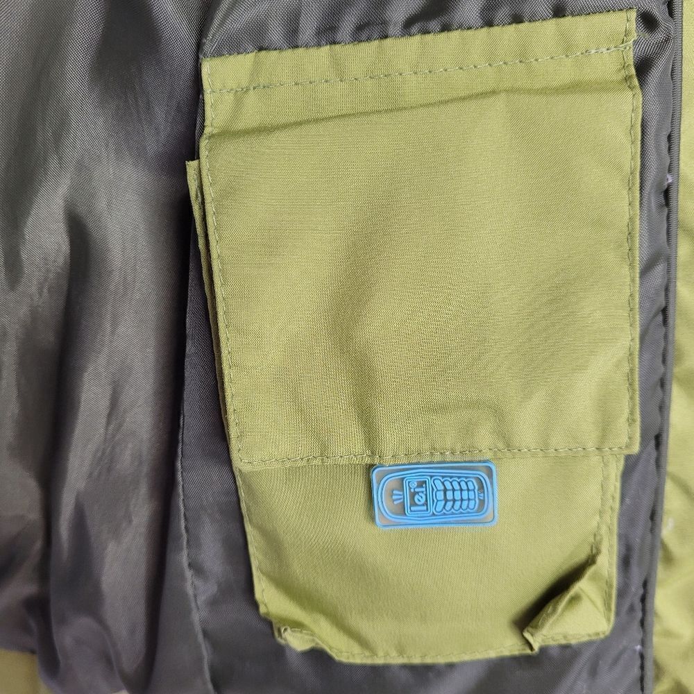 Y2K/90s chartreuse green full zip down fill‎ blend winter ski jacket M - Picture 9 of 14